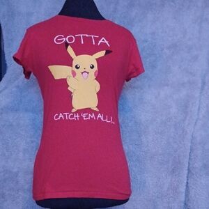 Pokemon Pikachu Red and Yellow Short Sleeve Tee
